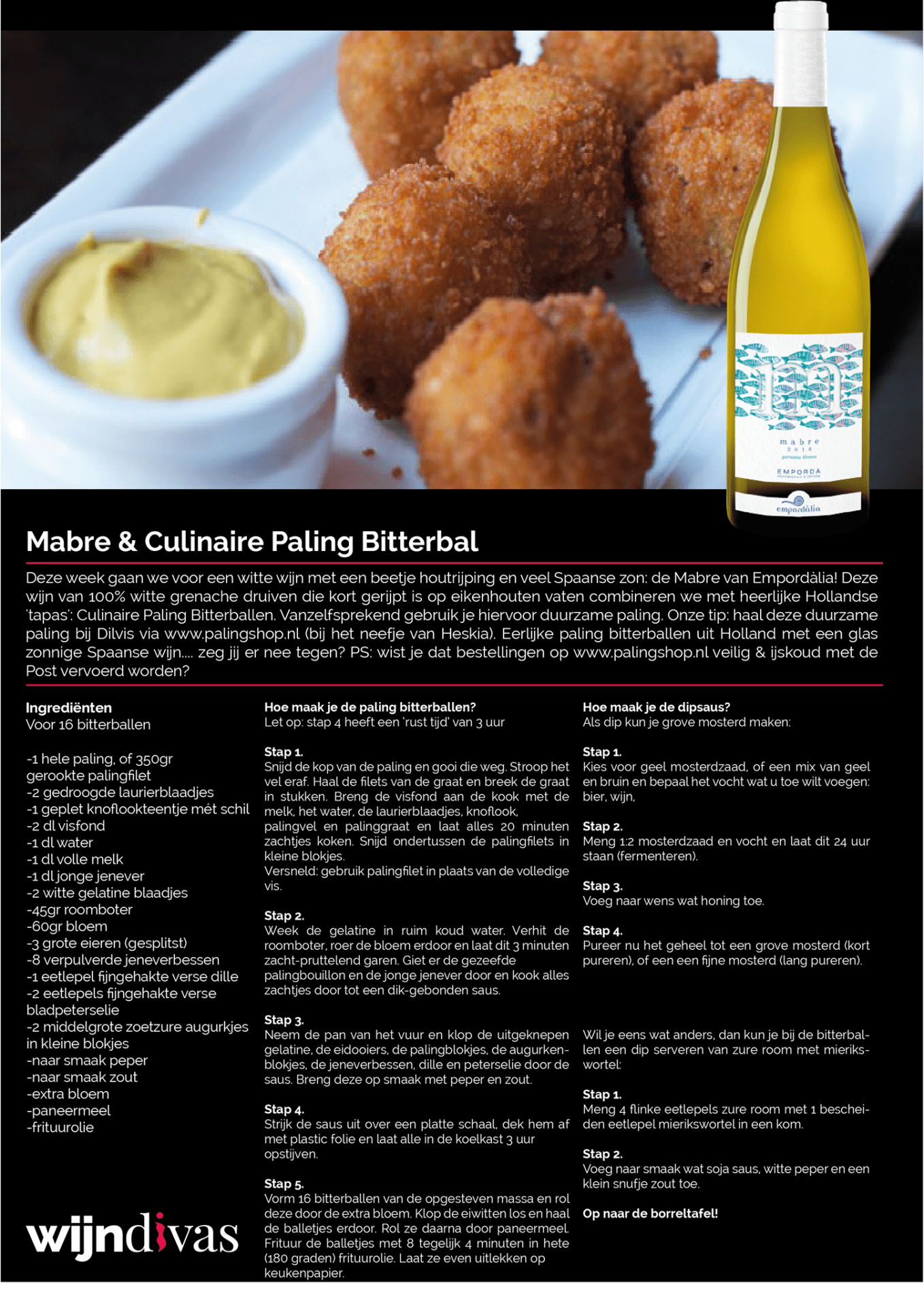 Culinaire Paling Bitterbal met Mabre Culinaire Paling Bitterbal met Mabre