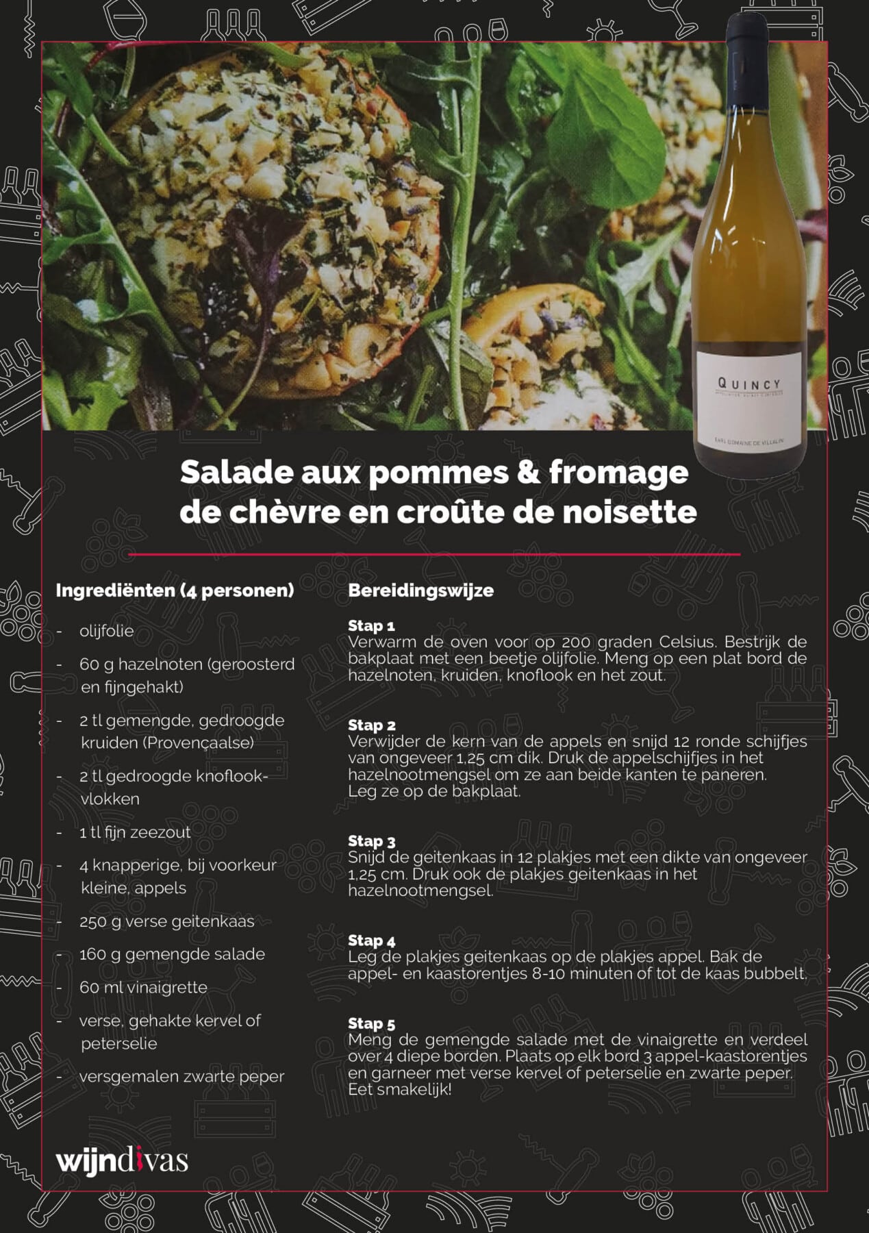 Salade aux pommes & fromage de chèvre en croûte de noisette