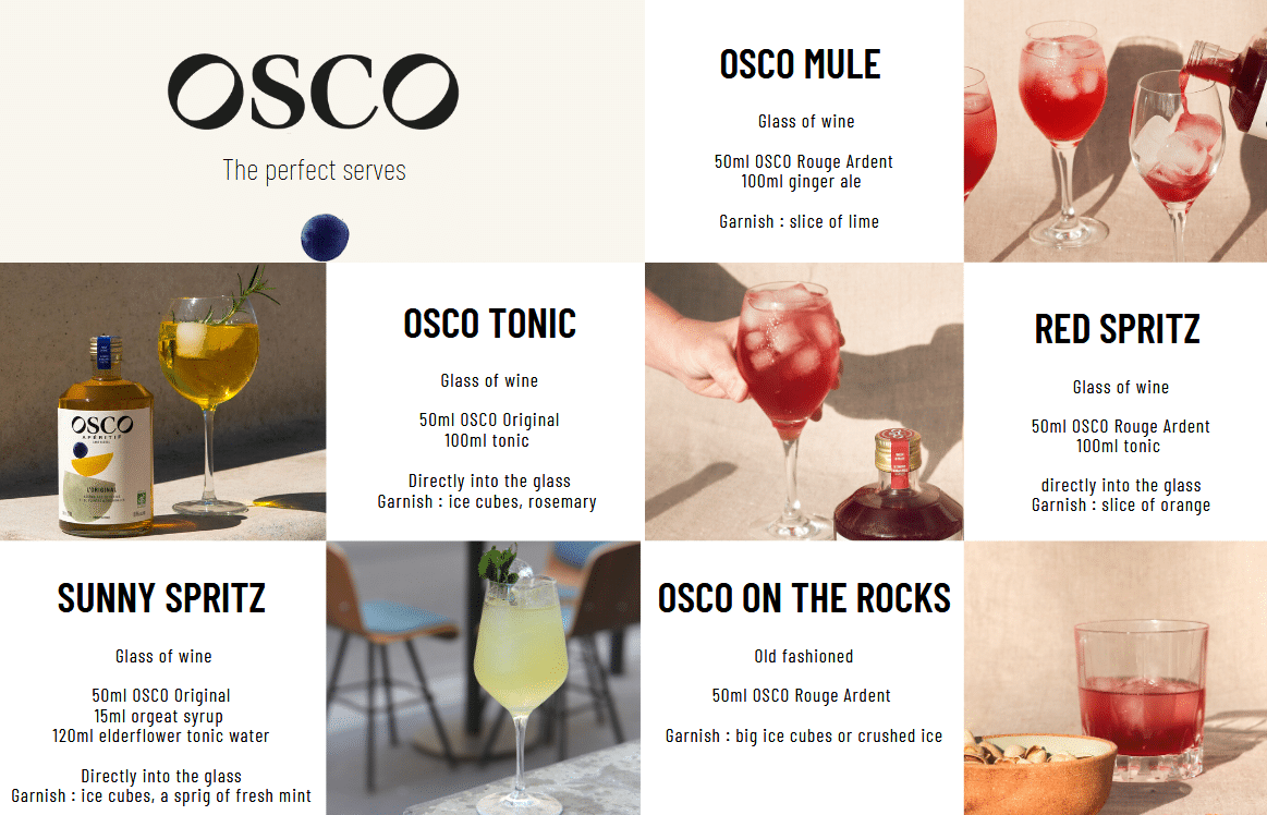 OSCO recepten 3 OSCO l'Original Rouge Ardent alcoholvrij aperitief gentiaan verjus Frankrijk tonic mocktail no & low alcohol cocktail Wijndivas